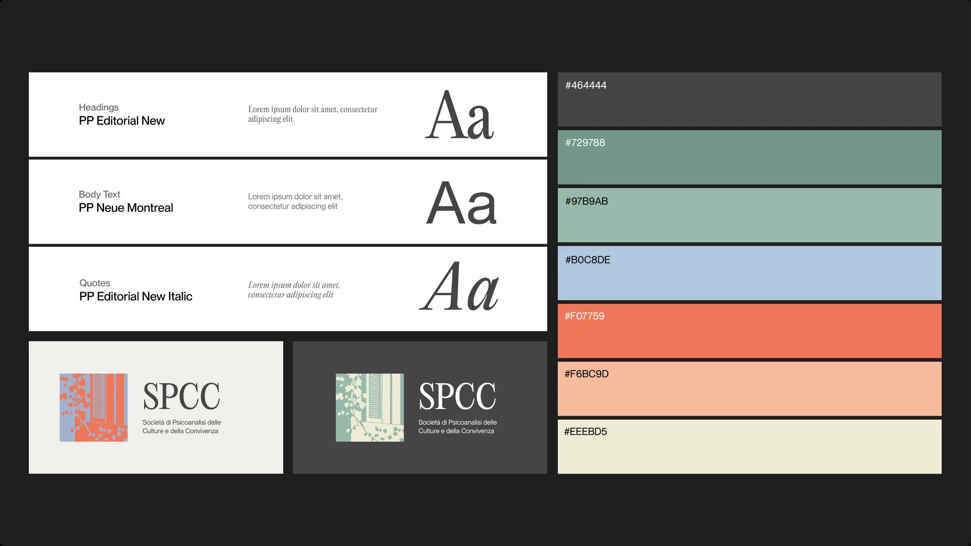 SPCC type and color system