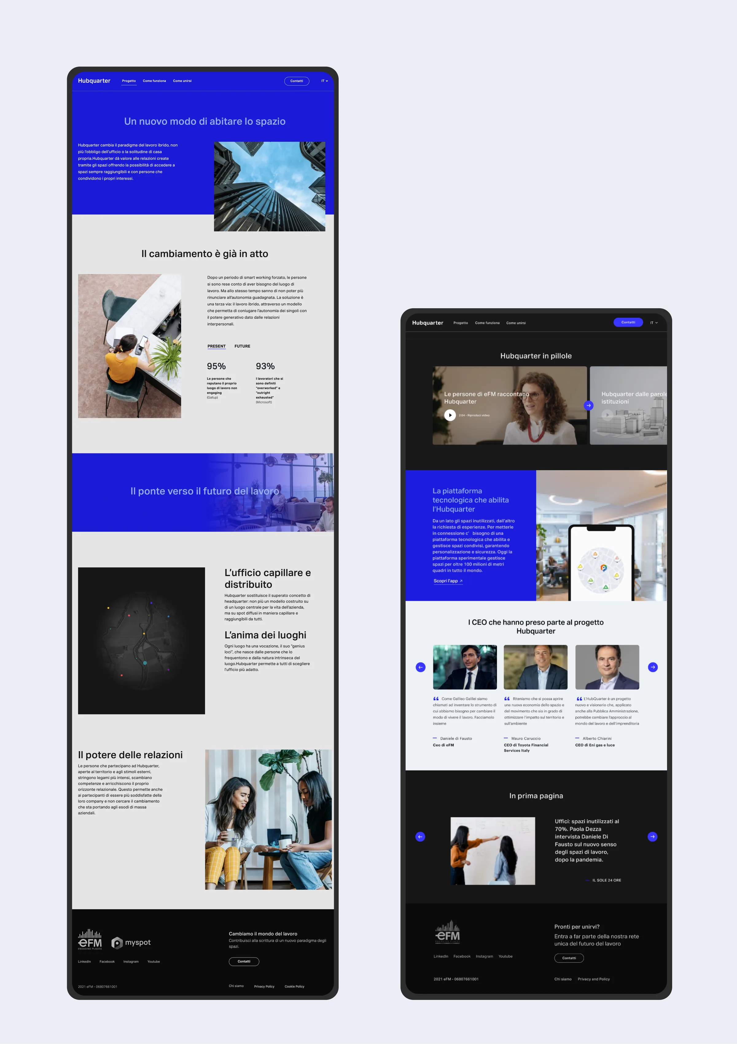 Hubquarter desktop and mobile