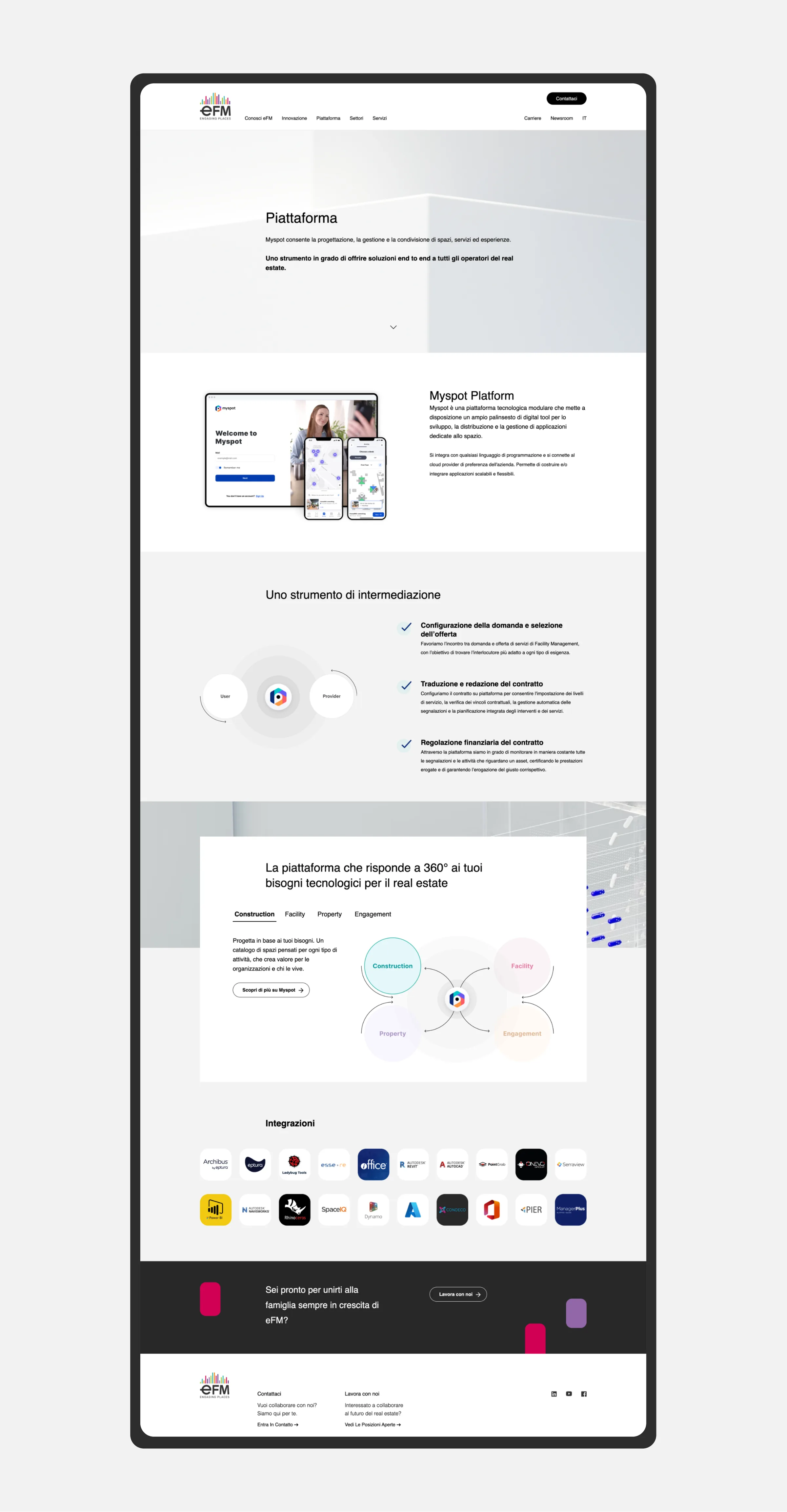 eFM website, Piattaforma page