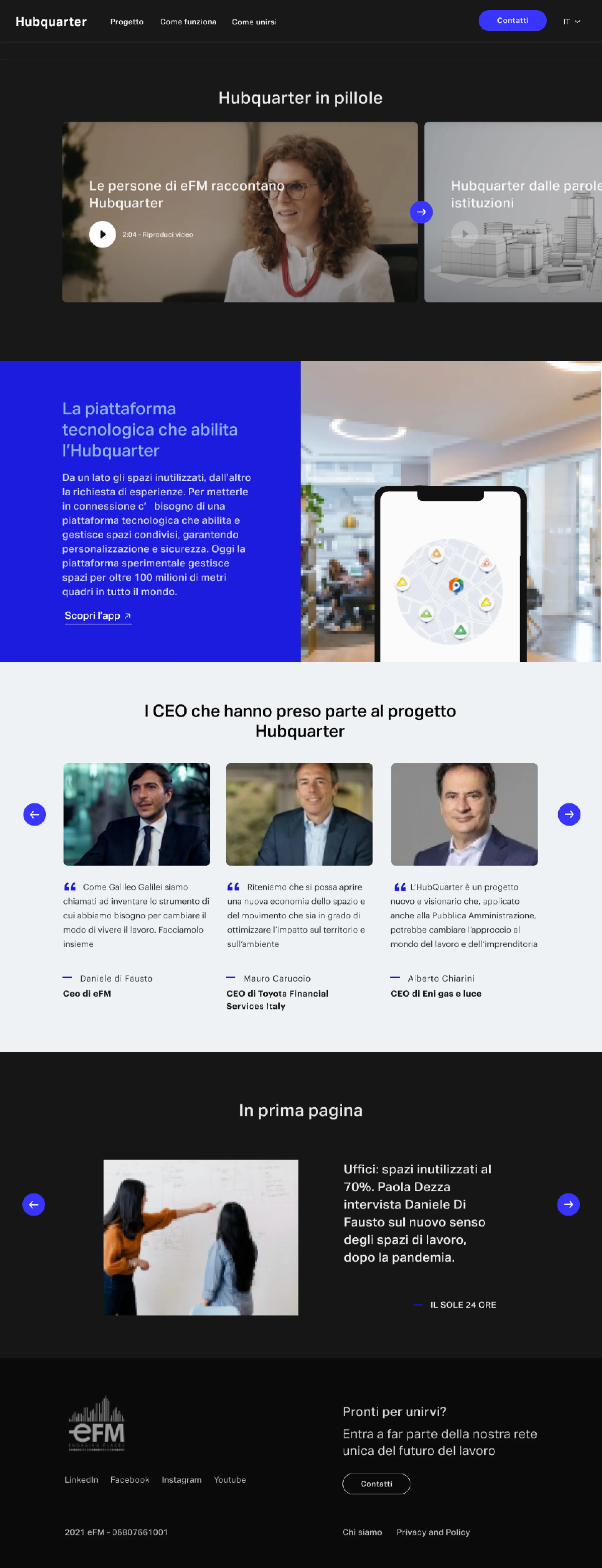 Hubquarter page screens