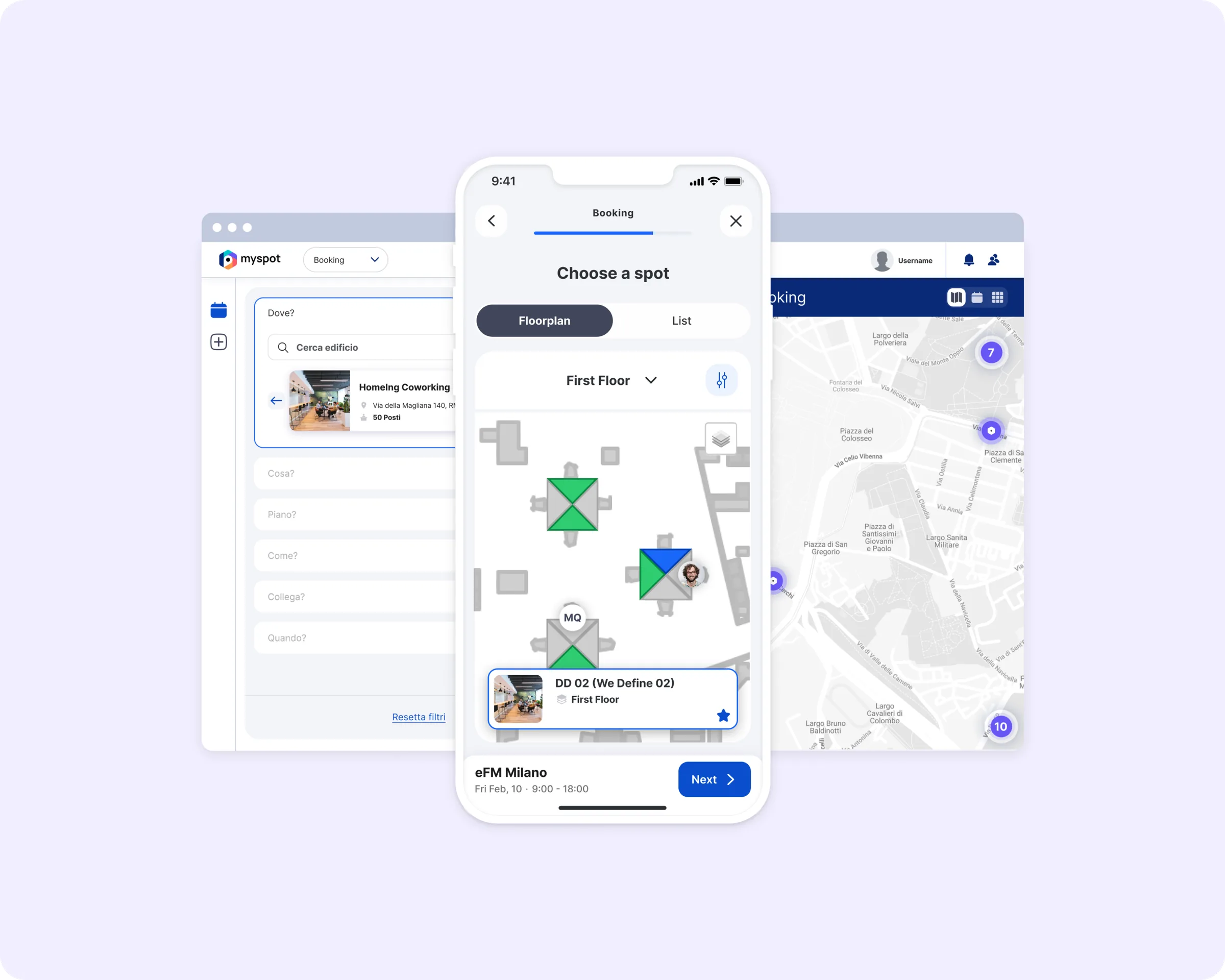 Desktop and mobile booking flow